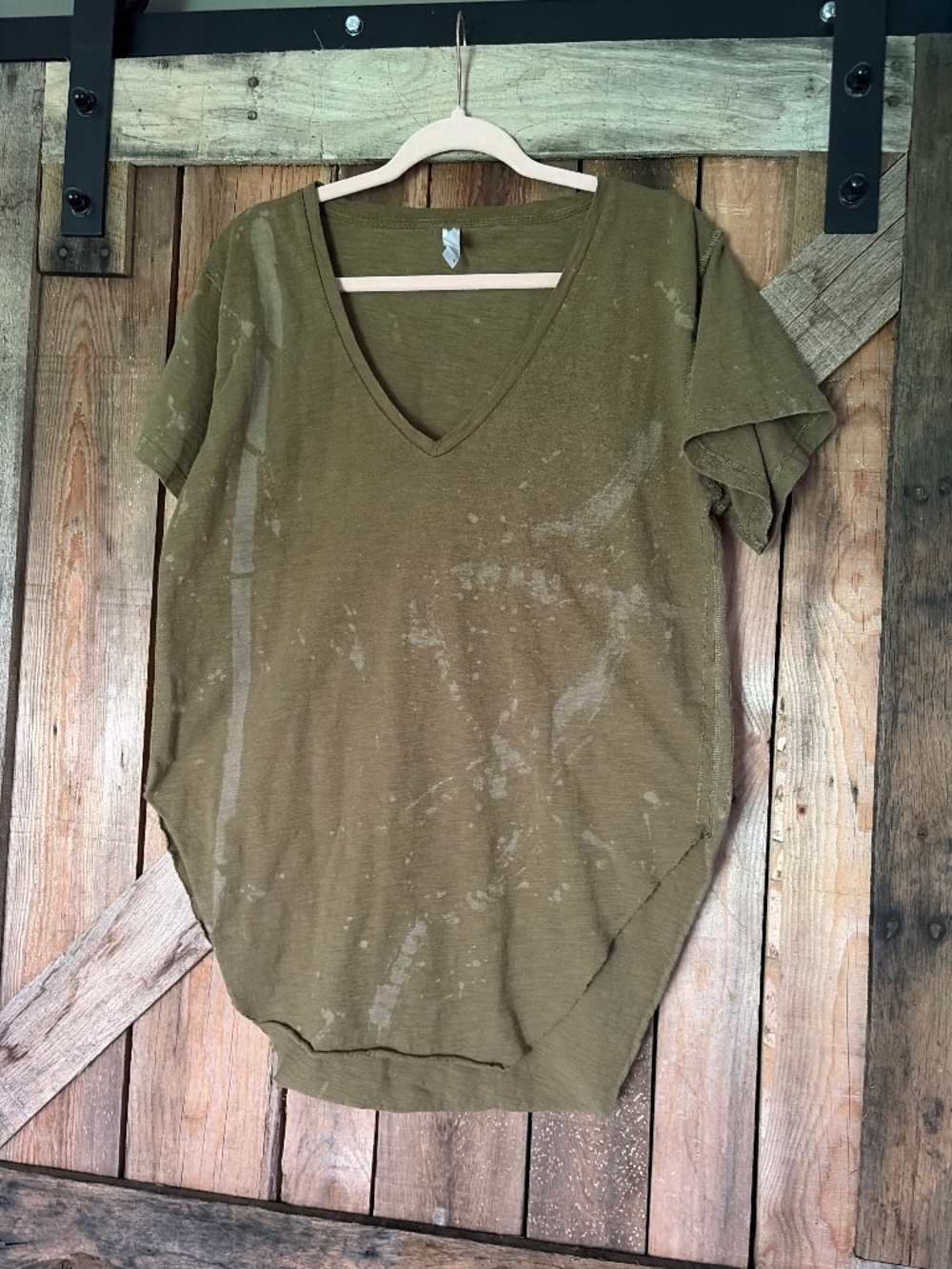 Pebby forevee mineral wash short sleeve tee bleach splashed.  XL NEW